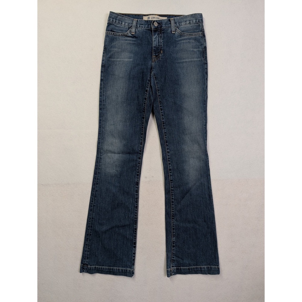 Gap Womens Jeans 2 Long Lean Stretch Mid‎ Rise Flare Blue Denim USA